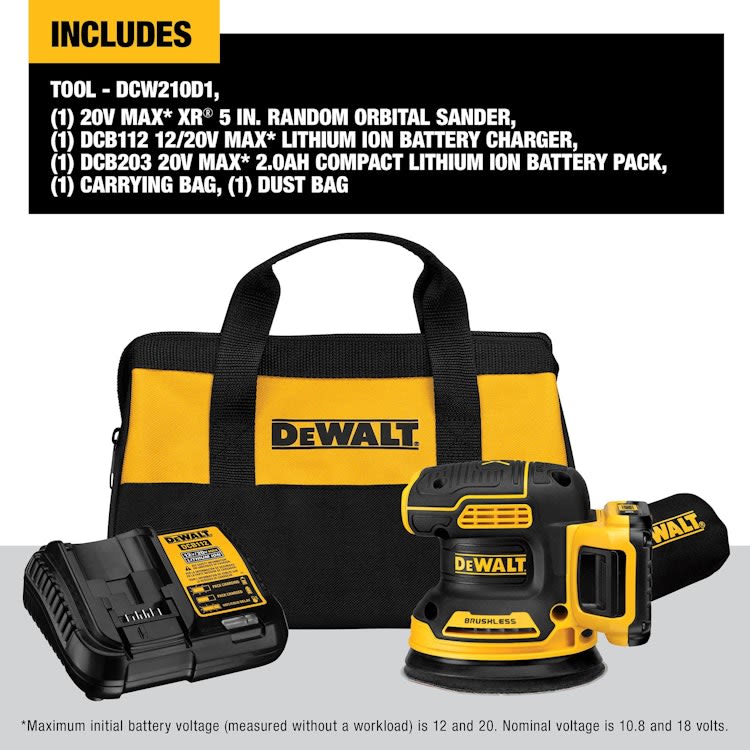 Dewalt 20v Max* Random Orbit Sander, 5-inch, Cordless Kit – photo 3 in Nepean