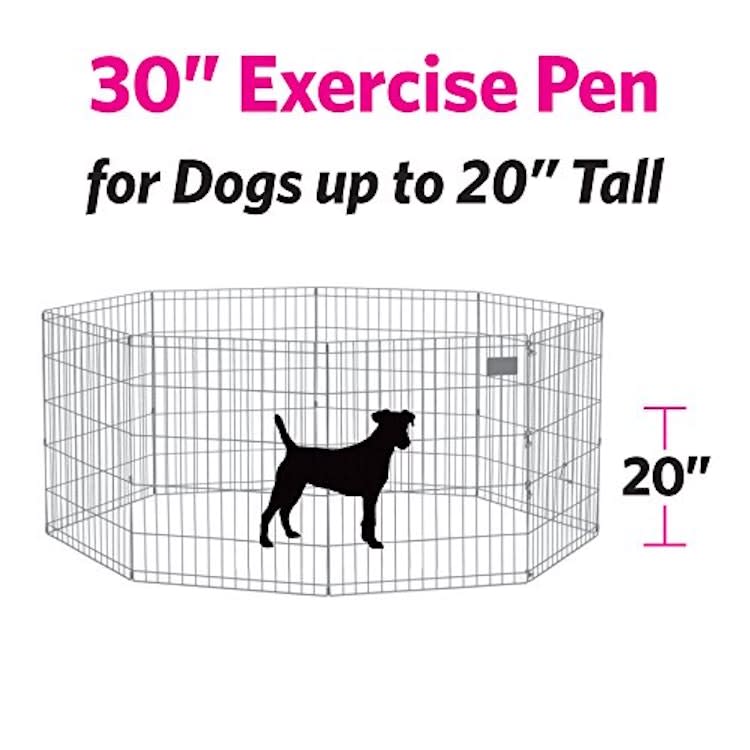 Foldable Exercise Pet Playpen, Black, Medium/24" x 30" – photo 4 in Nepean