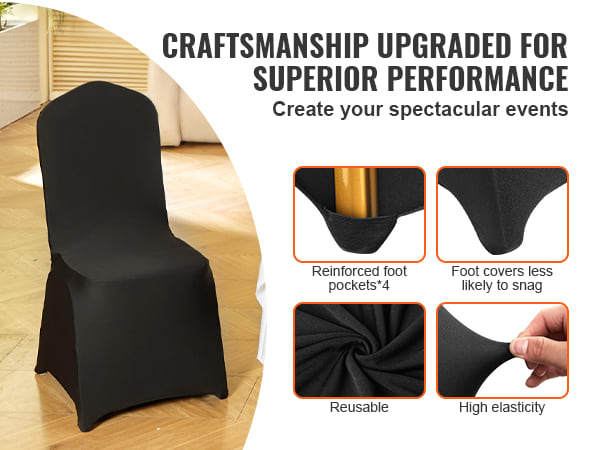 Chair Cover Universal Black - Stretch Spandex – photo 3 in Kingston