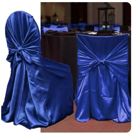Royal Blue Satin Universal Chair Covers – photo 2 in Nepean