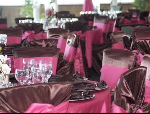 Rich Chocolate Brown Satin Universal Chair Covers – photo 3 in Nepean