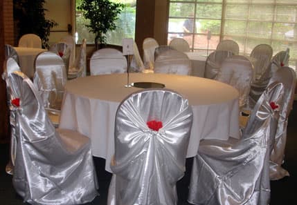 Elegant Silver Satin Universal Chair Covers – photo 2 in Nepean