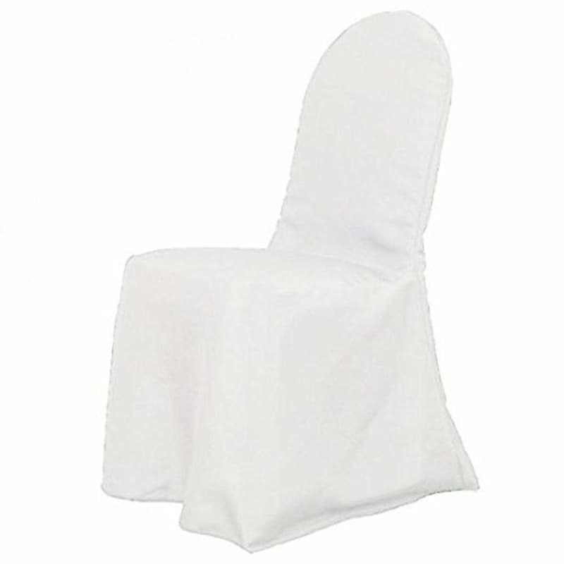 Classic White Polyester Banquet Chair Covers for rent in Nepean