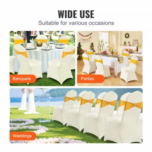 Universal Ivory Stretch Spandex Chair Covers – photo 5 in Nepean