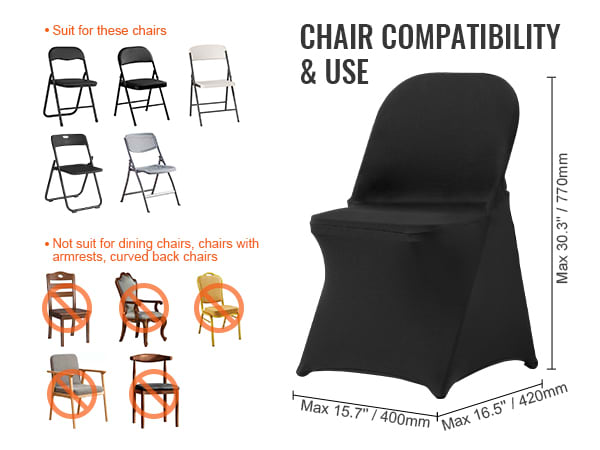 Universal Black Stretch Spandex Chair Covers – photo 4 in Nepean