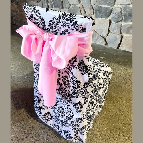 Black And White Damask Polyester Banquet Chair Covers – photo 2 in Nepean
