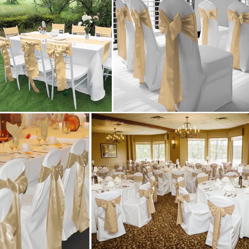 Chair Sash Satin - Champagne – photo 3 in Kingston
