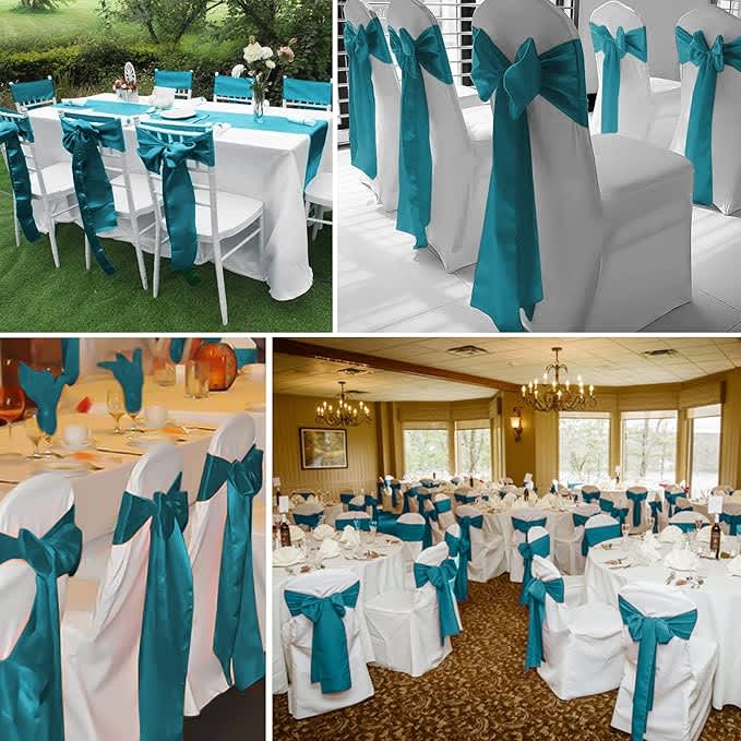 Chair Sash Turquoise Satin – photo 3 in Kingston