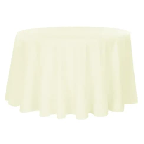 Polyester 120" Round Tablecloth - Ivory for rent in Nepean