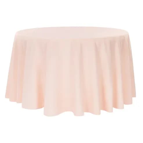 Polyester 120" Round Tablecloth - Blush for rent in Nepean