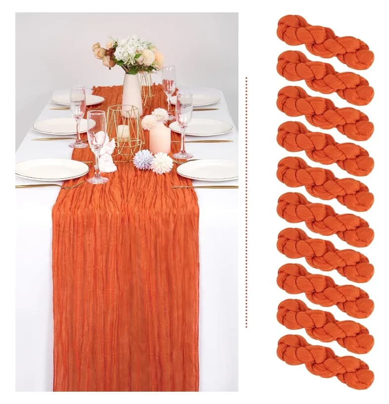 Table Runner Gauze Table Runner 10ft Long - Orange for rent in Kingston