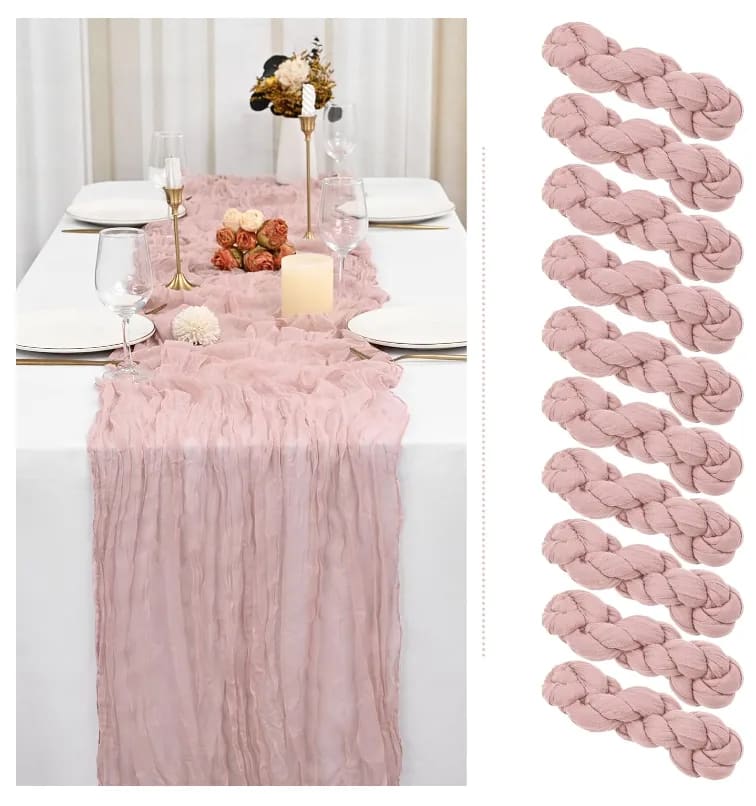 Table Runner Gauze Table Runner 10ft Long - Dusty Pink for rent in Kingston