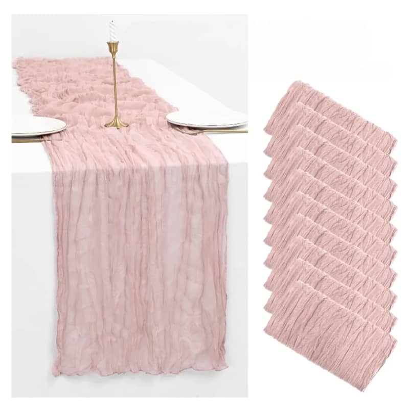 Table Runner Gauze Table Runner 10ft Long - Dusty Pink – photo 2 in Kingston