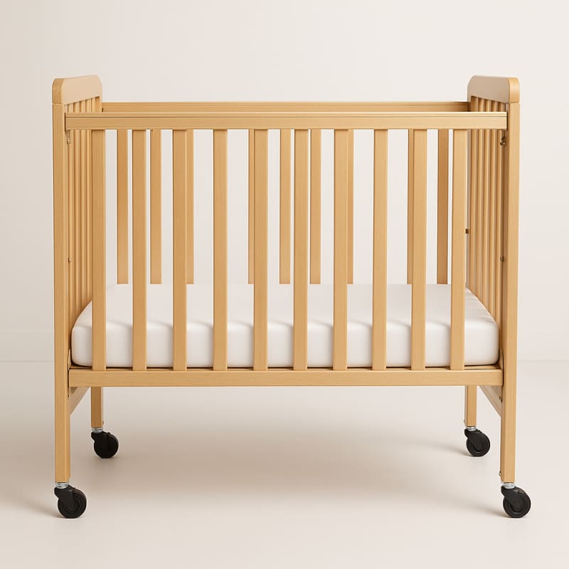 Crib - Portable Wooden Crib - Convenient Orléans Use Kids-Baby 1/2