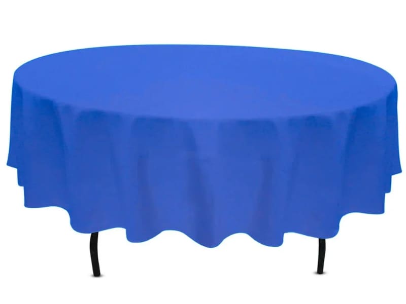 Royal Blue Tablecloth 90 inch Round Polyester for rent in Orléans