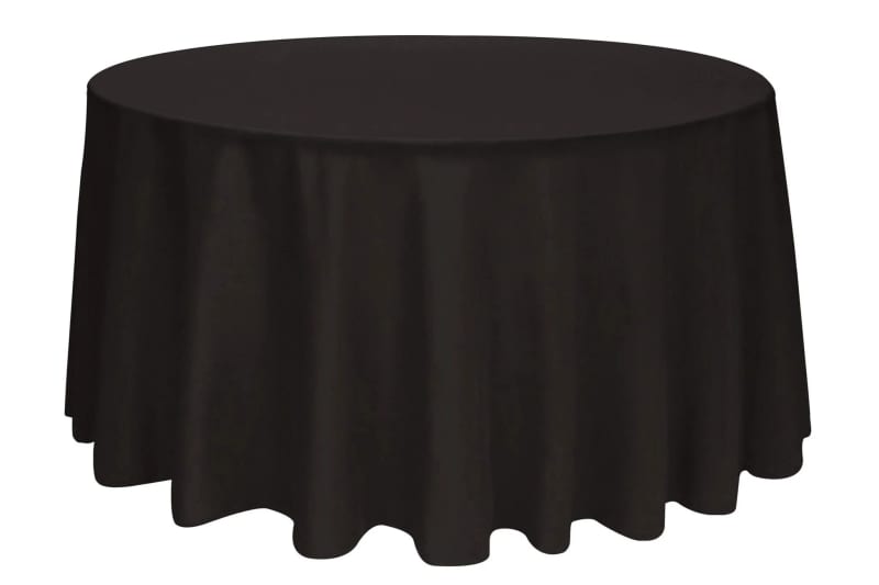 Black Tablecloth 120 inch Round Polyester for rent in Orléans