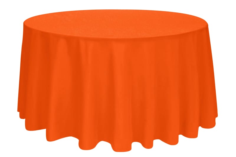 Orange Tablecloth 120 inch Round Polyester for rent in Orléans