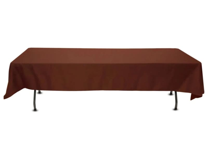 Chocolate Tablecloth 53 x 120 inch Rectangle Polyester for rent in Orléans