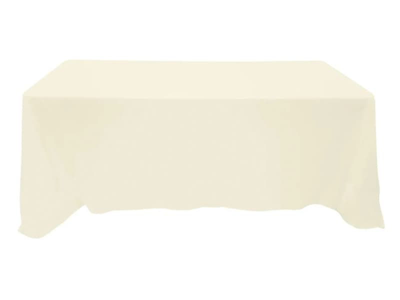 Ivory Tablecloth / Skirt 90 x 132 Rectangle Polyester for rent in Orléans
