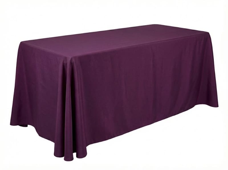 Eggplant Tablecloth / Skirt 90x156 inch Rectangle Polyester for rent in Orléans