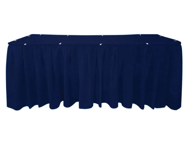 Navy Table Skirt 17 foot Polyester for rent in Orléans