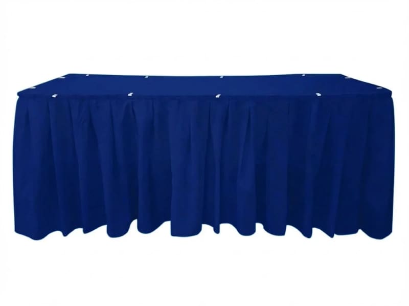 Royal Blue Table Skirt 17 foot Polyester for rent in Orléans