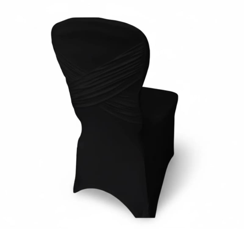 Black Chair Covers Madrid Spandex for rent in Orléans