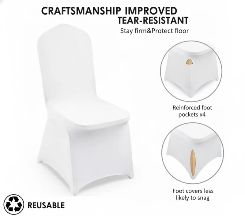 White Chair Covers Universal Spandex for rent in Orléans
