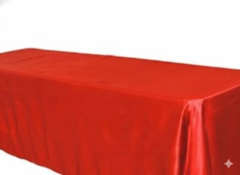 Red Tablecloth 90 x 156 inch Rectangle Satin for rent in Orléans