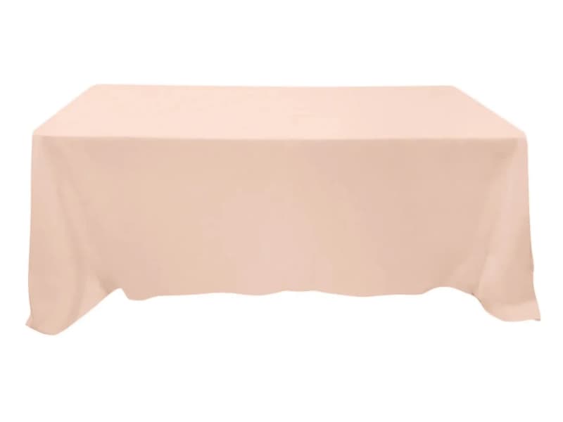 90 x 132 inch Rectangle Polyester Tablecloth Blush for rent in Arnprior