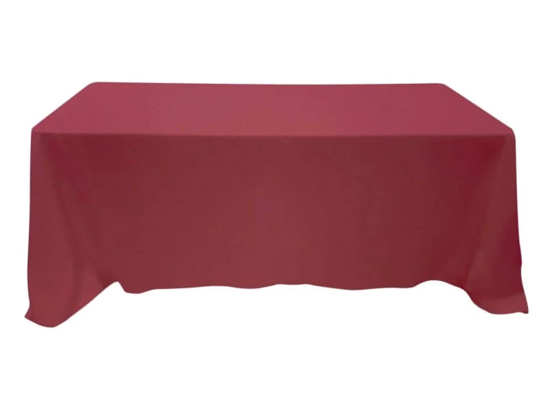 90 x 132 inch Rectangle Polyester Tablecloth Burgundy for rent in Arnprior