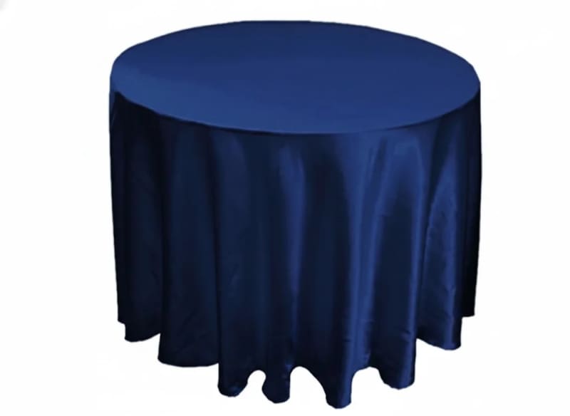 120 inch Round Satin Tablecloth Navy Blue for rent in Arnprior