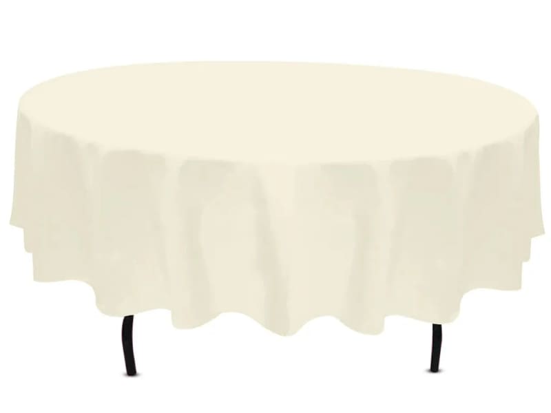 90 inch Round Polyester Tablecloth Ivory for rent in Arnprior
