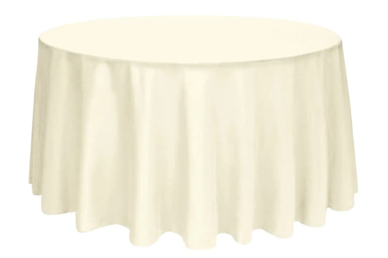 120 inch Round Polyester Tablecloth Ivory for rent in Arnprior
