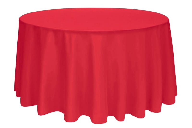 120-Inch Round Polyester Tablecloth Red for rent in Arnprior