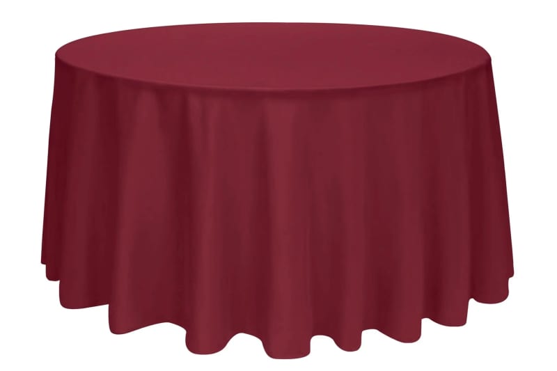 120 inch Round Polyester Tablecloth Burgundy for rent in Arnprior