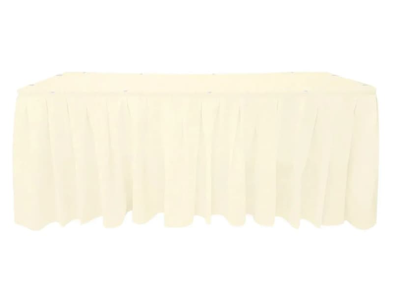 17 foot Rectangle Polyester Table Skirt Ivory for rent in Arnprior