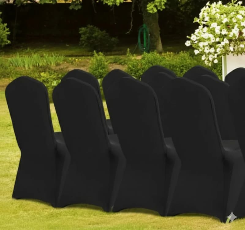 Black Universal Spandex Flat Back Chair Cover – photo 2 in Arnprior