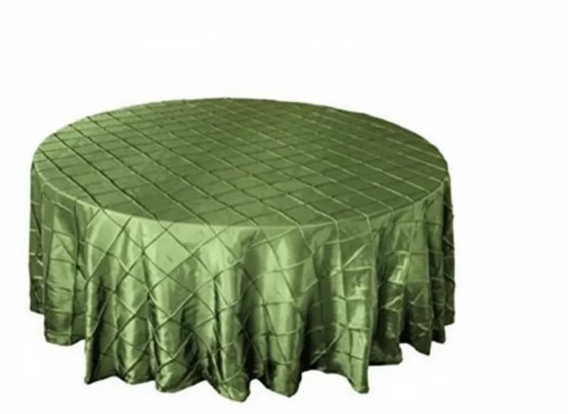 Tablecloth Sage Green Pintuck 120 inch Round for rent in Kanata