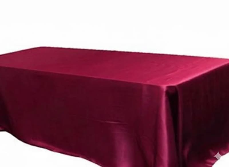 Tablecloth Burgundy Satin 90 x 156 inch Rectangle for rent in Kanata