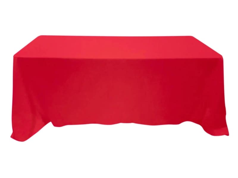 Tablecloth Red Polyester 90 x 156 inch Rectangle for rent in Kanata