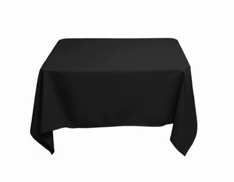 Tablecloth Black Polyester 70 x 70 inch Square for rent in Kanata