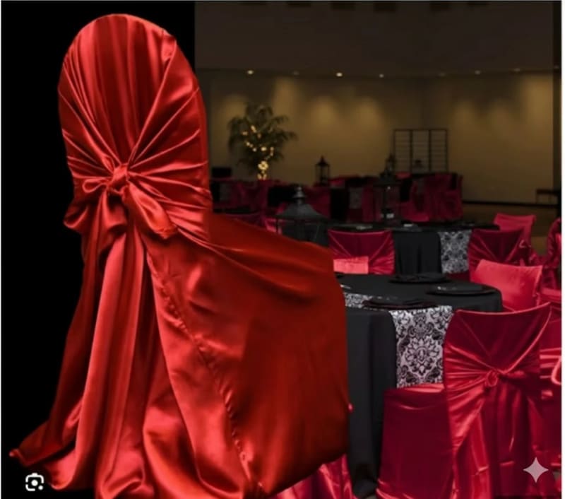 Chair Cover Red Satin - Universal – photo 3 in Kanata