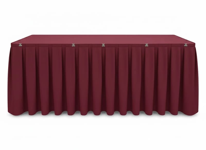Table Skirt Burgundy Polyester 17 foot for rent in Kanata
