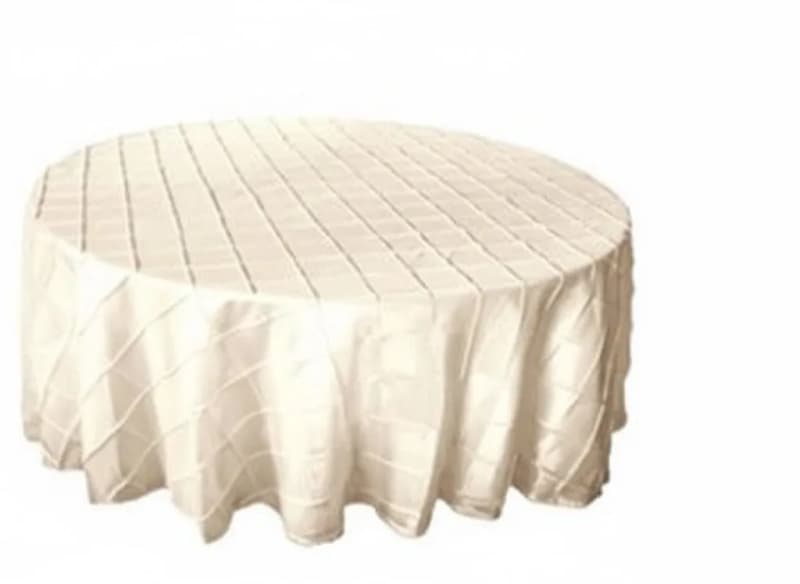 Ivory Tablecloth 120 inch Round Pintuck for rent in Orléans