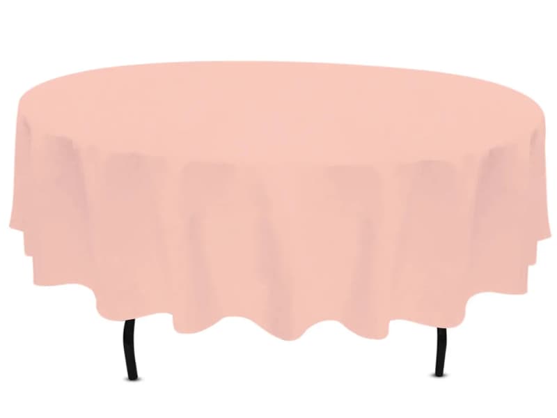 Blush Tablecloth 90 inch Round Polyester for rent in Orléans
