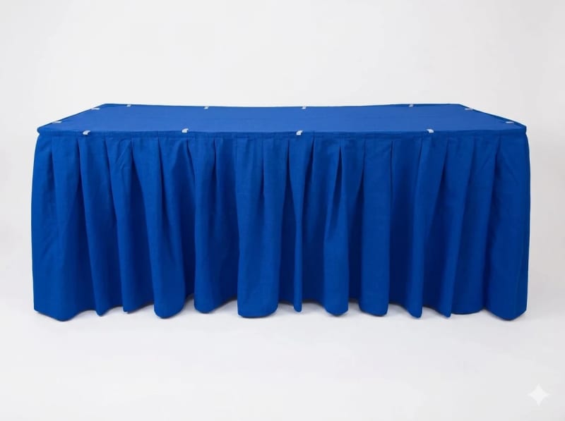 Table Skirt Royal Blue Polyester 17 foot for rent in Kanata
