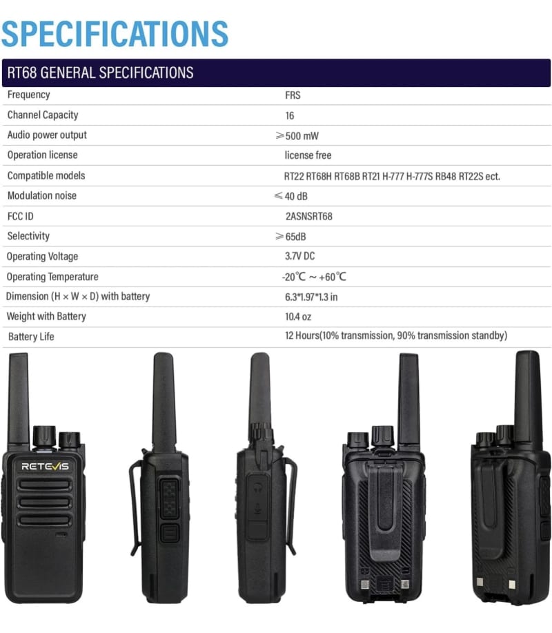 10 Retevis RT68 Walkie Talkies Radio – photo 6 in Kanata