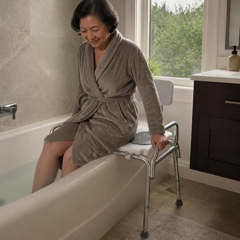 Heavy-Duty Sliding Transfer Bench Shower Chair Medical-Accessories 1/6