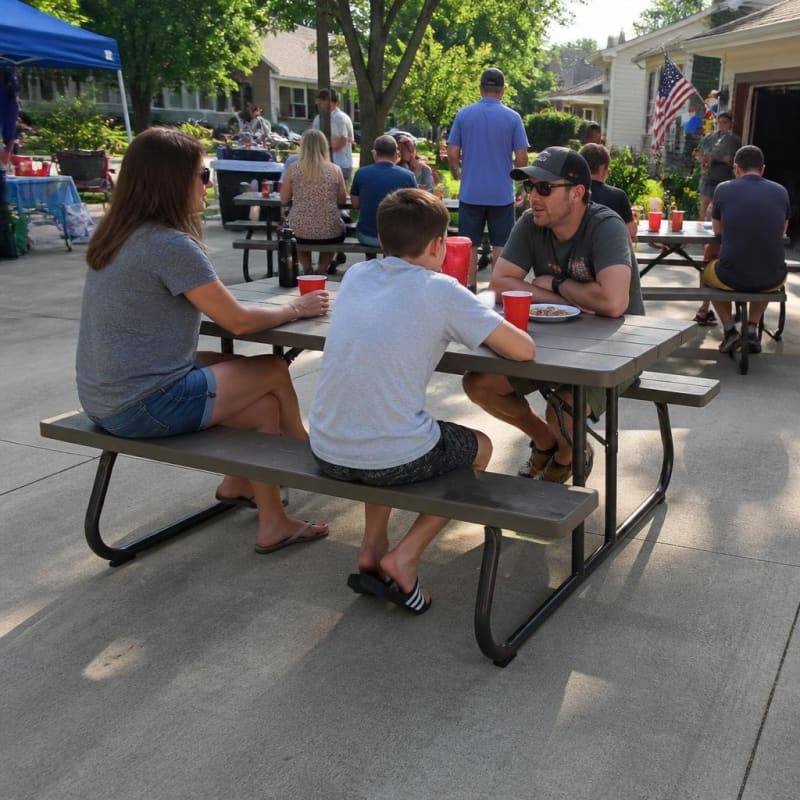 Folding Plastic 6 ft Picnic Table Party-Event 1/4